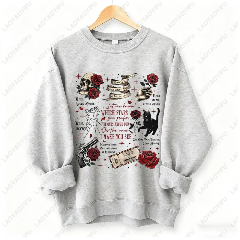 Run Little Mouse Haunting Adeline Dark Romance Book Hoodie Spicy Smut Reader Gifts Black Cat Graphic Pullover Men Women Hoodie view 4