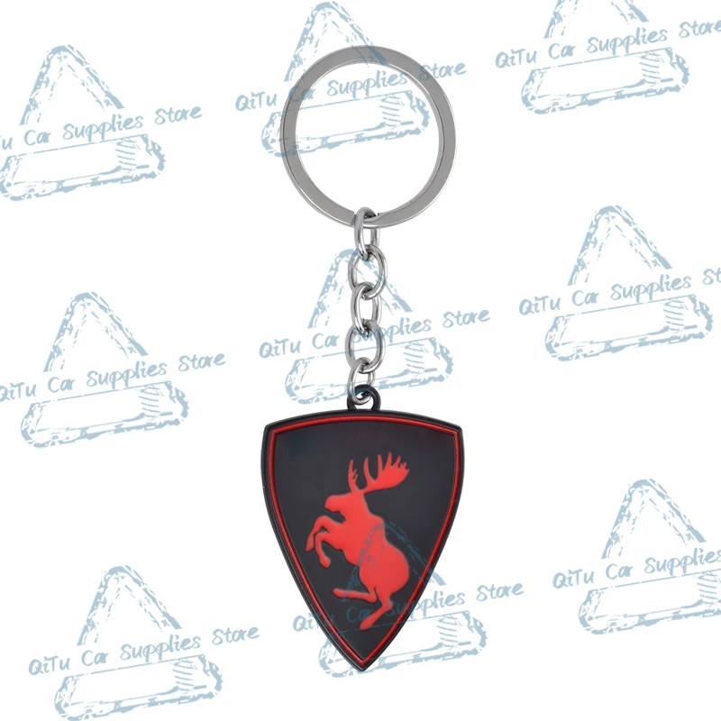 Auto Prancing Herten Logo Sleutelhanger Badge Sleutelhanger 3D Metalen Sleutelhanger Ring Houder Voor Volvo R Ontwerp V50 V60 XC40 XC60 EX30 EX90 EM90