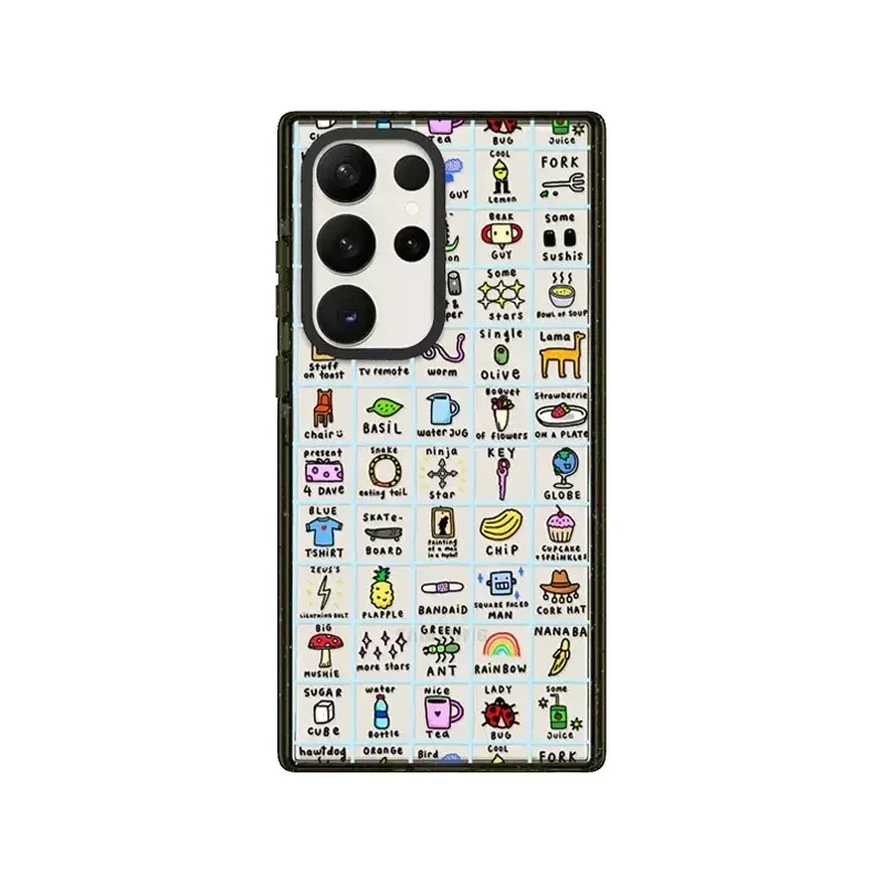 Cartoon Skull Acrylic Black Border Protective Case for Samsung Galaxy S 22 S23 S24 Ultra S22+ S23+ S24 Plus Shell