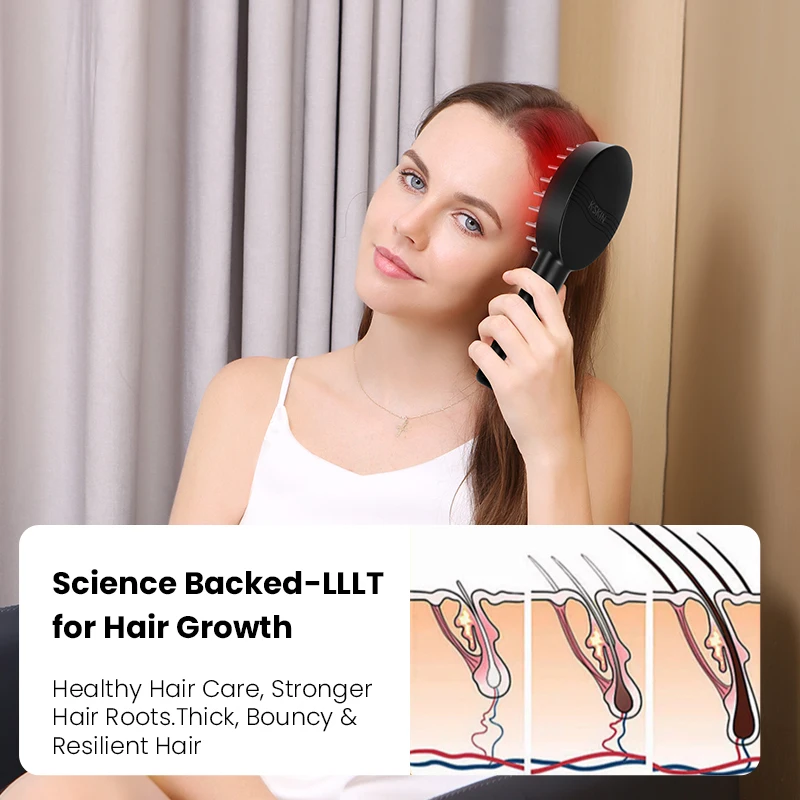 

KSKIN светодиодный красный свет терапия электрическая массажная расческа аппликатор для роста волос против выпадения волос массажная щетка для головы