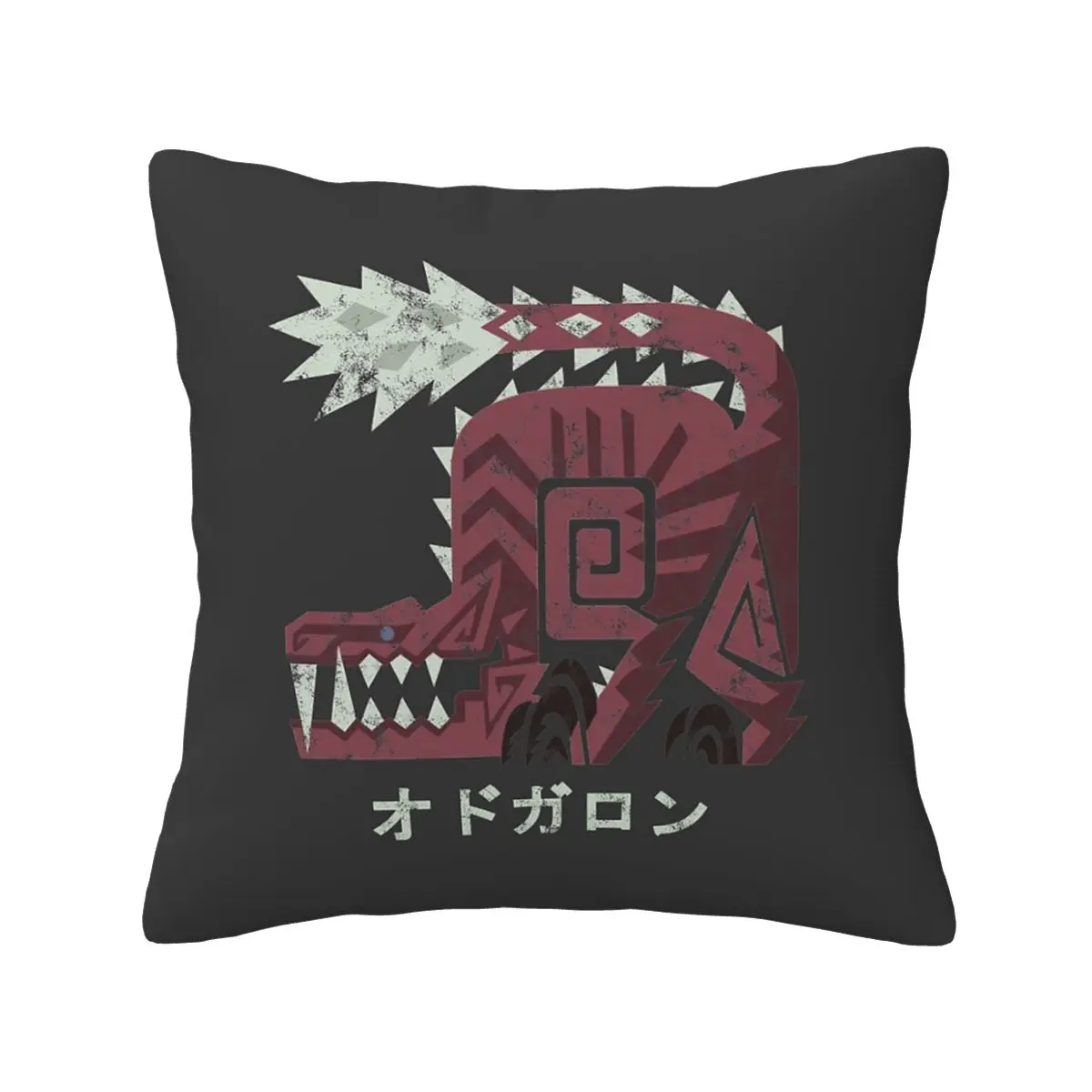 

Monster Hunter World Odogaron Kanji Icon Soft Cushion Cover Decor Throw Pillow Case Cover for Home Double-sided Printed