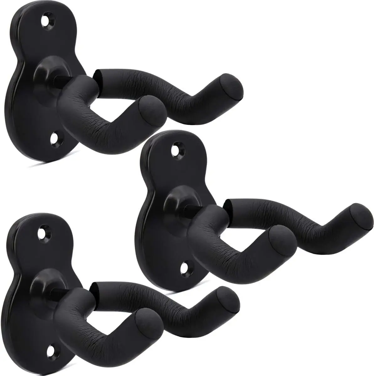 Guitar Wall Mount Hangers 3 Pack, Guitar Style Wall Holders Hooks Stands for Acoustic Electric Bass Classical Ukulele Guitars