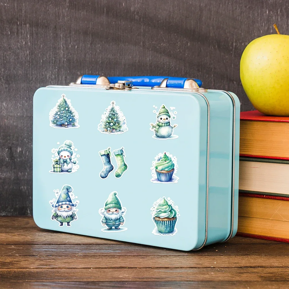50 Uds. De pegatinas Kawaii verdes de dibujos animados de Navidad, calcomanías para cuaderno, teléfono, guitarra, nevera, coche, pegatina de Graffiti impermeable, juguetes para niños