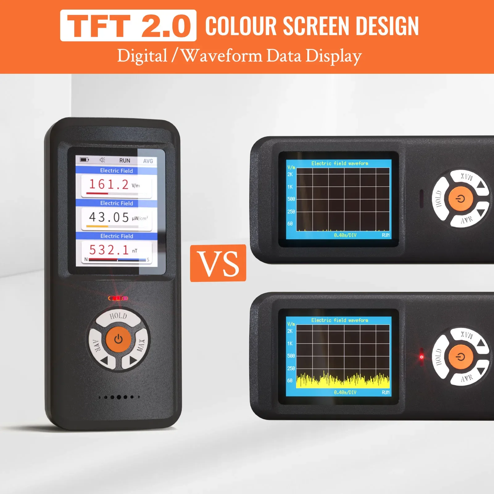 EMF メーター、EF RF MF EMF 検査およびゴーストハンティング用のアップグレードされた 3-in-1 充電式電磁界放射線検出器