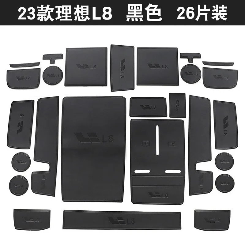 For Ideal L9 L8 2022-2023 Car Interior Door Groove Mats Gate Slot Pad Non-slip Cup Mat Accessories Cover