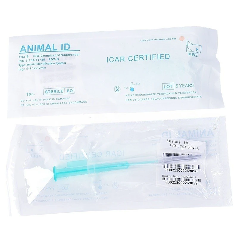 Pet Animal Microchip Syringe 1.25*7mm/1.4*8mm/2.12*12mm Horse Dog Microchip Pet Chip Animal Syringe For Dogs Cats Fish