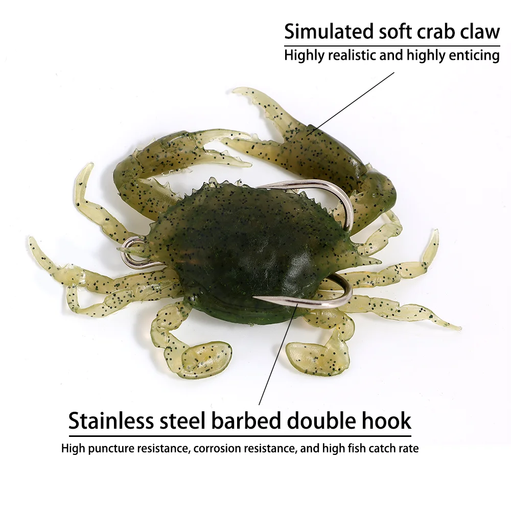 2 قطعة معدات صيد الأسماك إغراء ثلاثية الأبعاد محاكاة مع هوك كراب 18 جرام الصيد البحري المروع الطعم جنتيان خطاف الصيد الطعم المحاكاة الحيوية #3