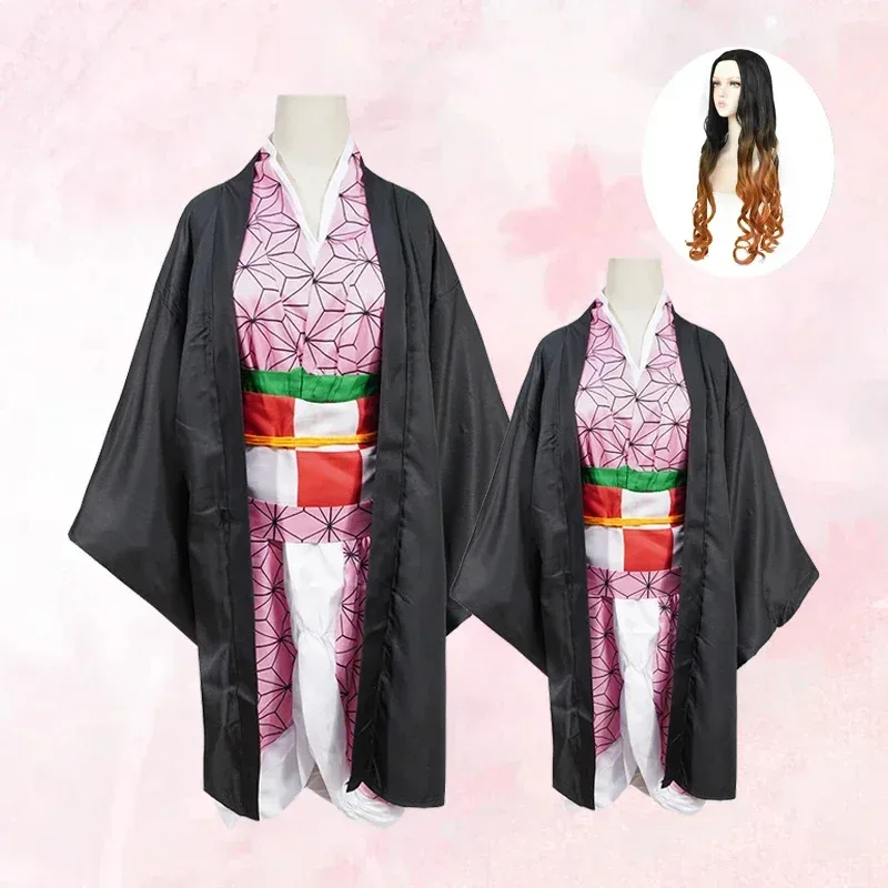 

Kamado Nezuko Cosplay Costume Japanese Anime Carnival Party Adult Uniform Girl Halloween Costume for Kids Children