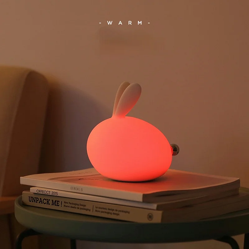 3life Lamp Rabbit Charging Environmental Friendly Soft Silicone Usb Eye Care Night Light Cute Child Bedside Table Cartoon Baby