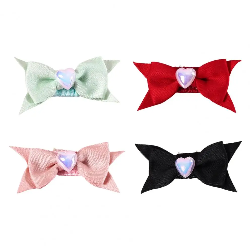 Pet Hair Clip with Love Pearl Bow Decoration Attention-grabbing Pet Hairpin Pet Hair Clips Faux Pearl Bow for Small for Wear