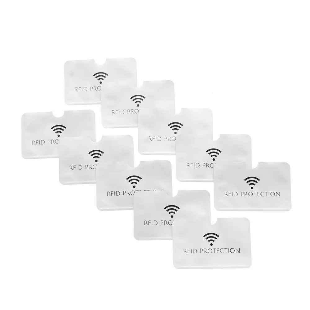 10/20pcs Silver Blocking Reader Credit Cards Covers Wallet Anti Rfid Anti-theft ID Card Holder Card Case