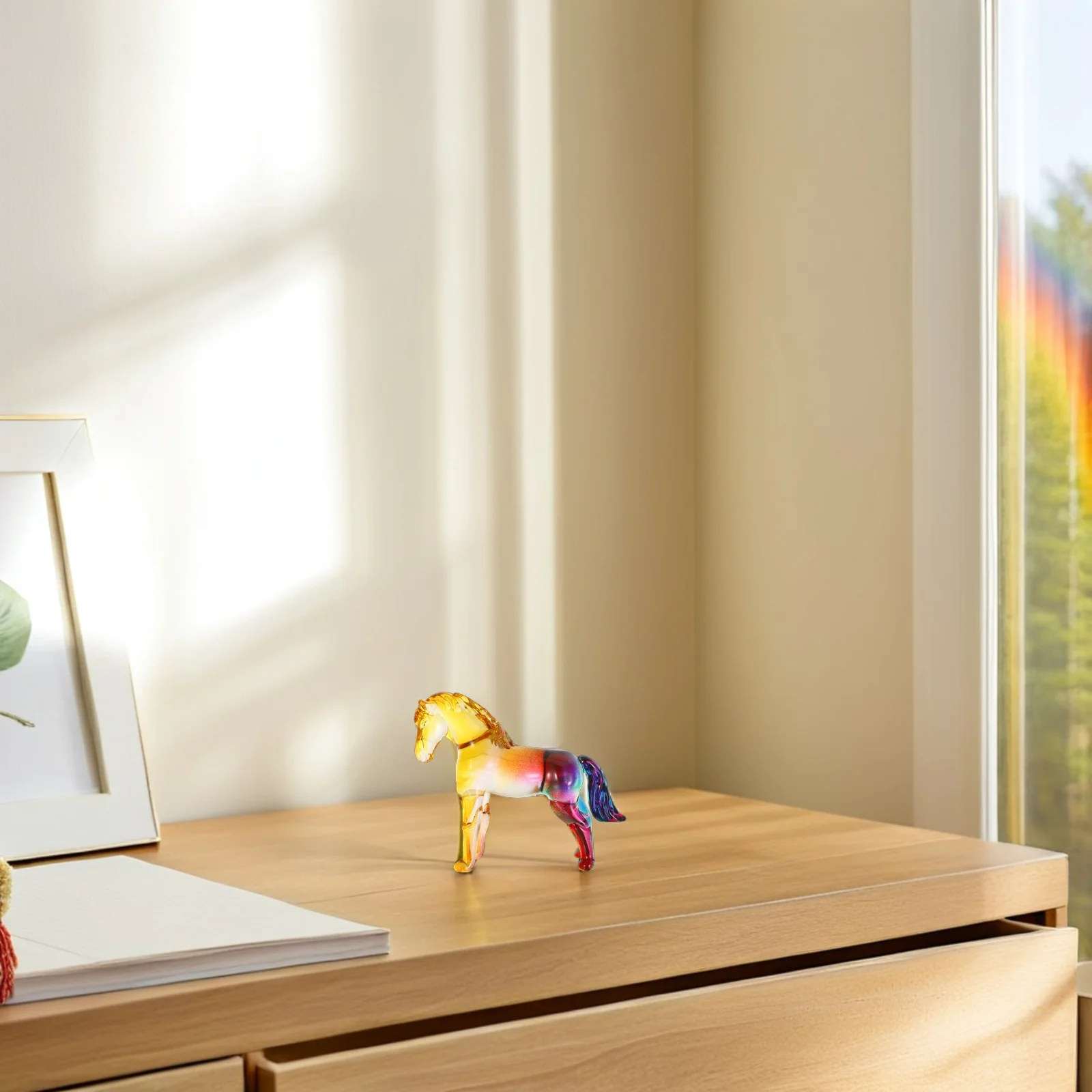

Crystal Standing Decorative Animal Home Office Desktop Decoration Glass Horse Sculpture Bookshelf Bedroom Meeting Room Ornament