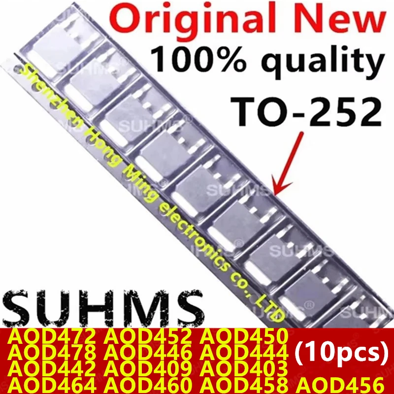 (10piece) 100% New AOD472 AOD452 AOD450 AOD478 AOD446 AOD444 AOD442 AOD409 AOD403 AOD464 AOD460 AOD458 AOD456 TO-252 Chipset