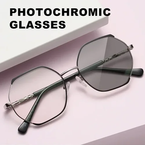 VKYEE, gafas de moda simples geométricas de nuevo diseño para mujer, gafas graduadas personalizables antiluz azul fotocromáticas G9747