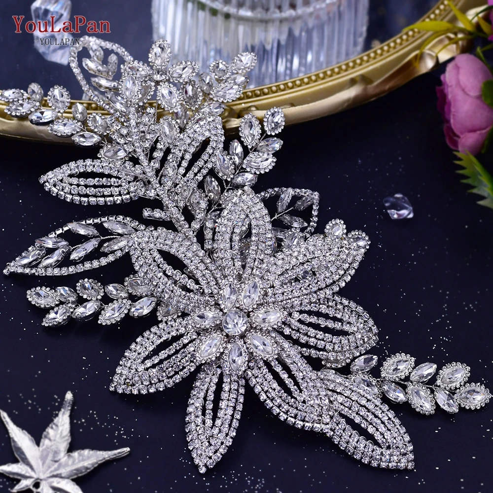 

YouLaPan Bride Flower Headband Rhinestone Women Headwear Tiara Bridal Hair Accessories Wedding Headpiece Banquet Ornaments HP427