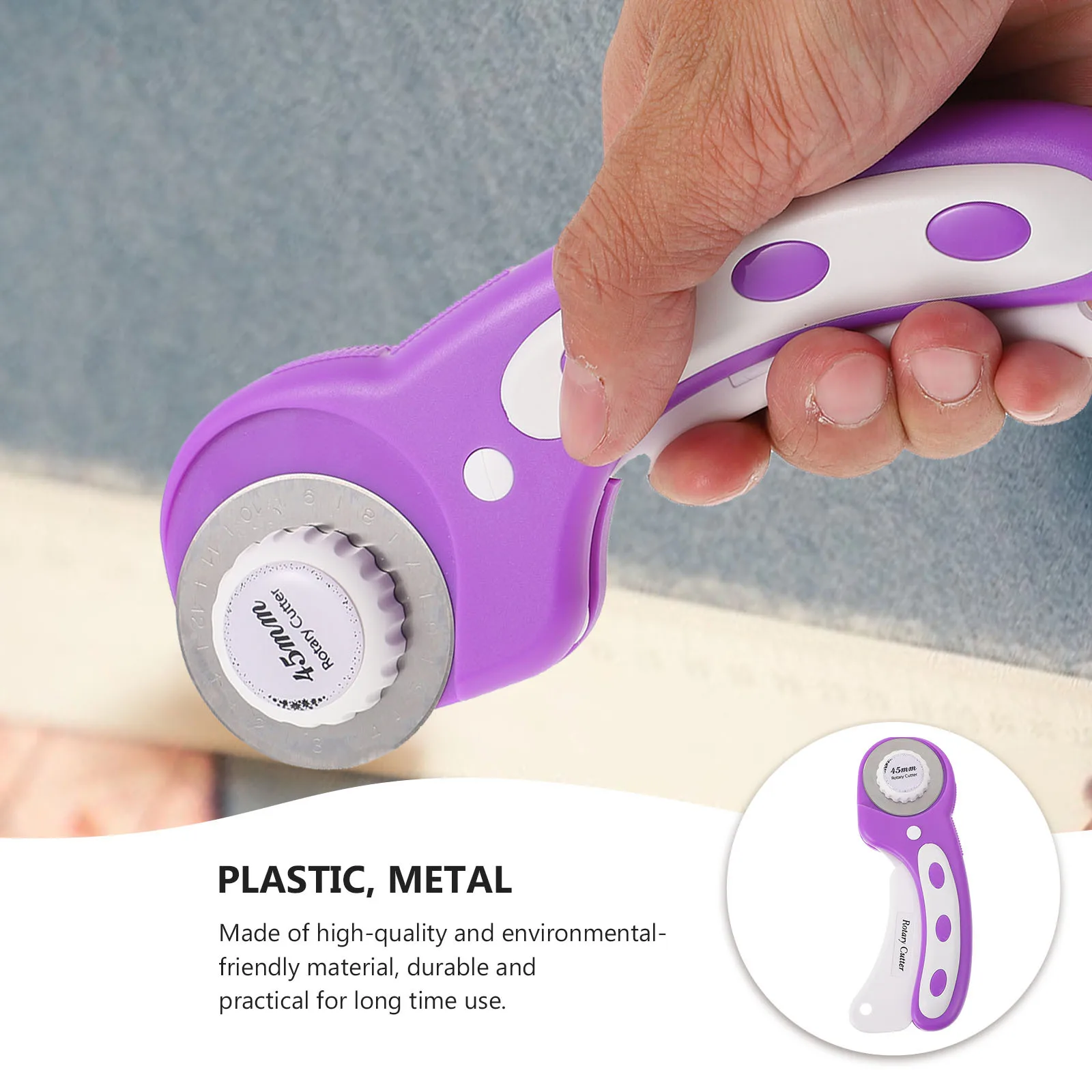 1 pz taglierina a rullo strumento per tagliare il tessuto rispettoso dell'ambiente manico ergonomico perfetto per l'artigianato della carta del tessuto industriale