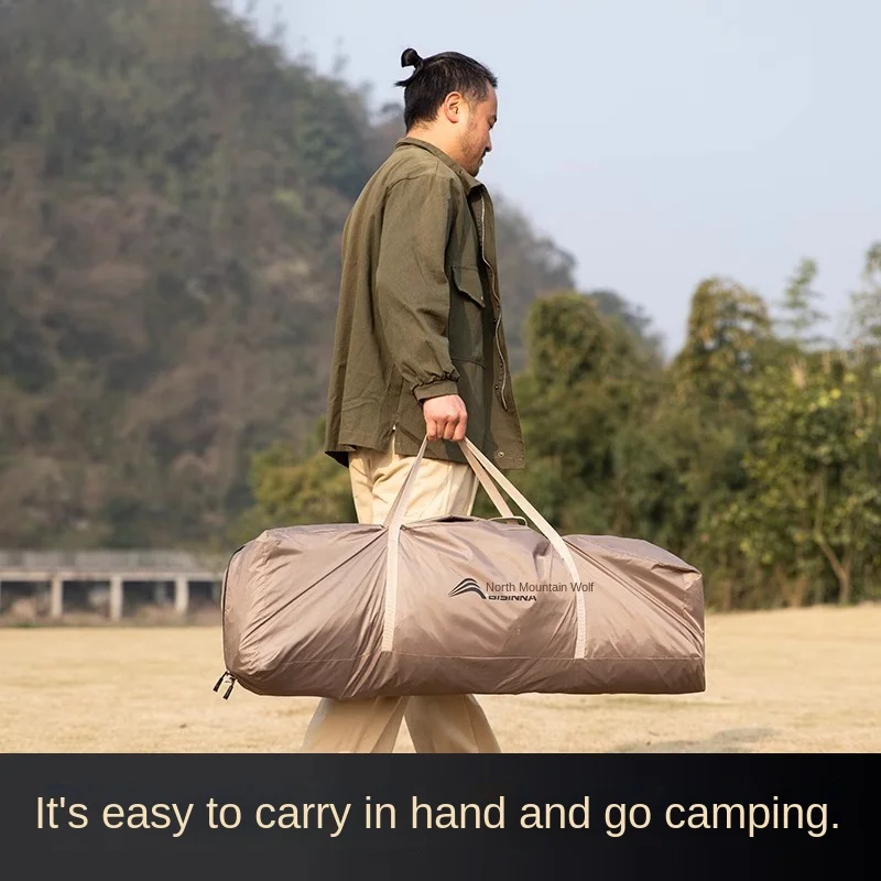 Cain Tent Quick Automatic Opening Tent Canopy 2-in-1 Outdoor Camping Tents 5-8 P Titanium Glue Sun Protection Camping Equipment