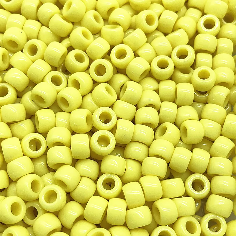 NEW 50pcs/lot 6X9mm Big Hole Acrylic Beads Spacer Loose Beads for Jewelry Making DIY Handmade Bracelet Accessories