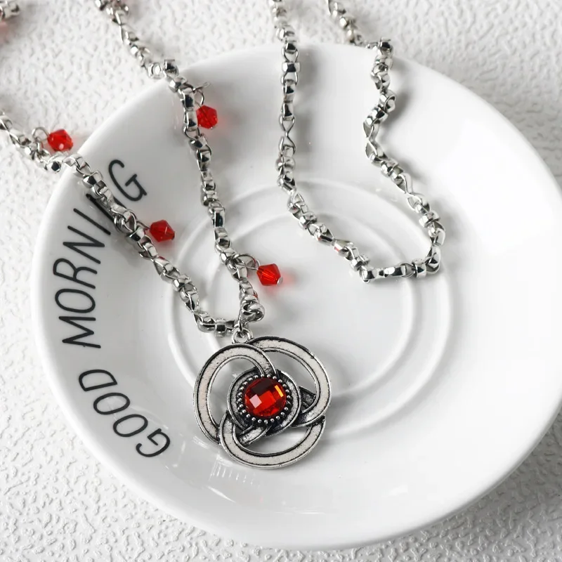 Fashion Cosplay Of The Dragon Dragon Pendant Necklace Figure Rhaenyra Multilayer Gem Clavicle Chain Prop Accessories Fans Gifts