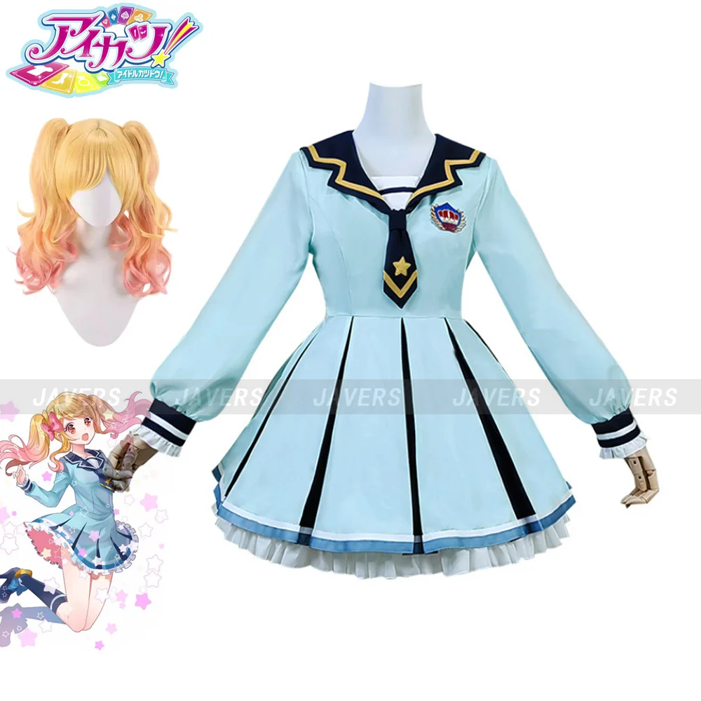 Anime Aikatsu！Nijino Yume Sakuraba Rola Cosplay Costume Wig JK School Uniform Dress Woman Lovely Kawaii Campus Sailor Party Suit