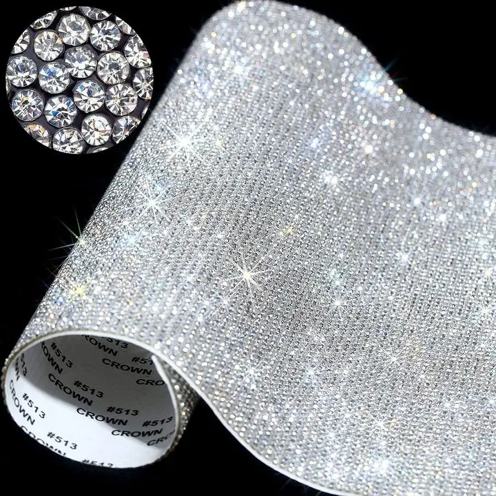 Adhesive Backing Water Diamond Sticker 20 * 24cm Clothing Accessories Self Adhesive Patch Diamond Strip Car Diamond Sticker
