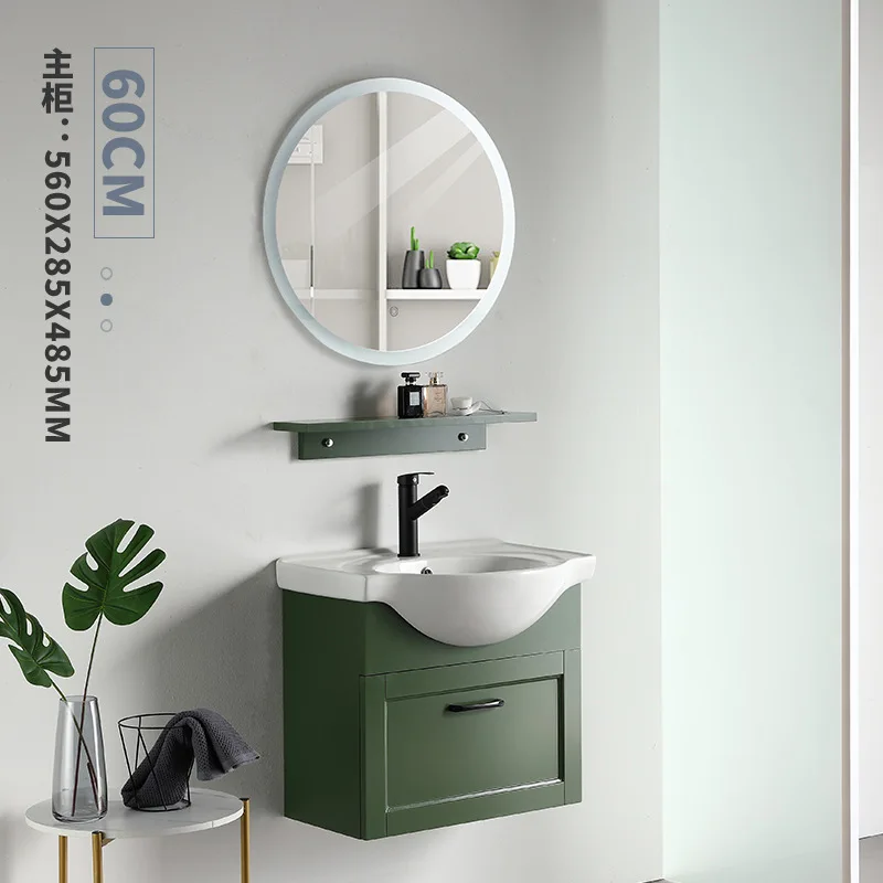 Solid oak bathroom cabinet, Nordic combination cabinet, hanging cabinet, light luxury intelligent mirro