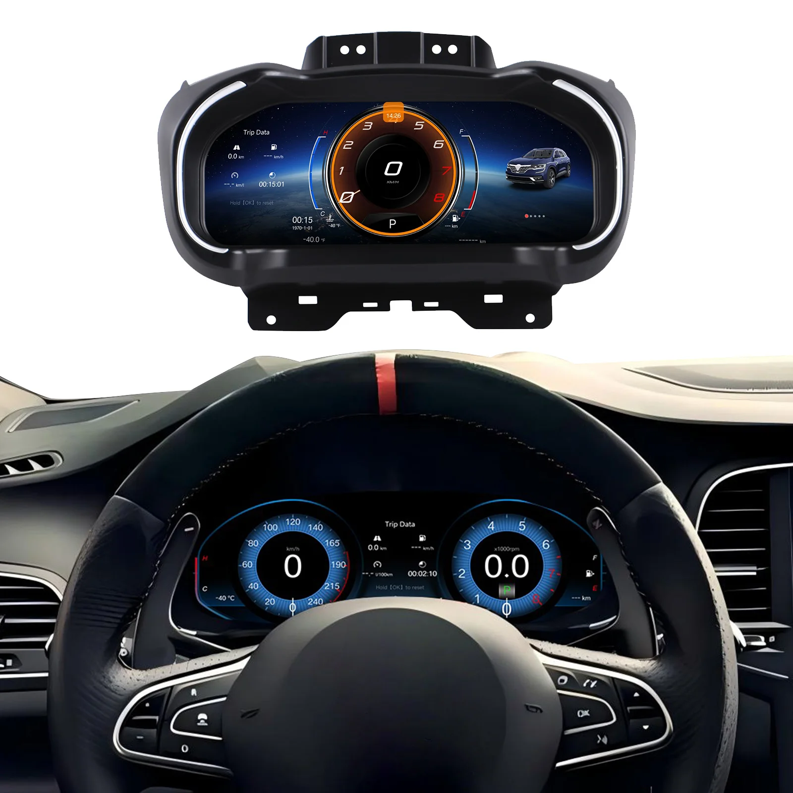 

12.3’’ digital instrument cluster for Renault Koleos Mégane IV 2016-2019 dashboard speedometer LCD instrument panel