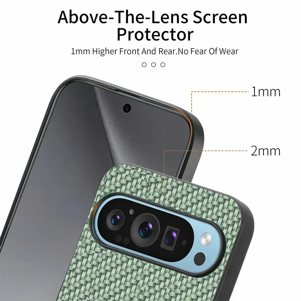 고급 비즈니스 가죽 마그네틱 폰 케이스 (구글 픽셀 10 Pro XL 9 A용) 맥세이프 무선 충전 보호 백 커버