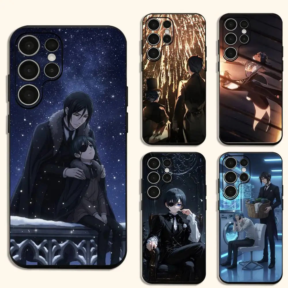 

Black-B-Butler Phone Case for Samsung Galaxy S24 S22 S20 S23 S21 S20 Print Silicone Cover
