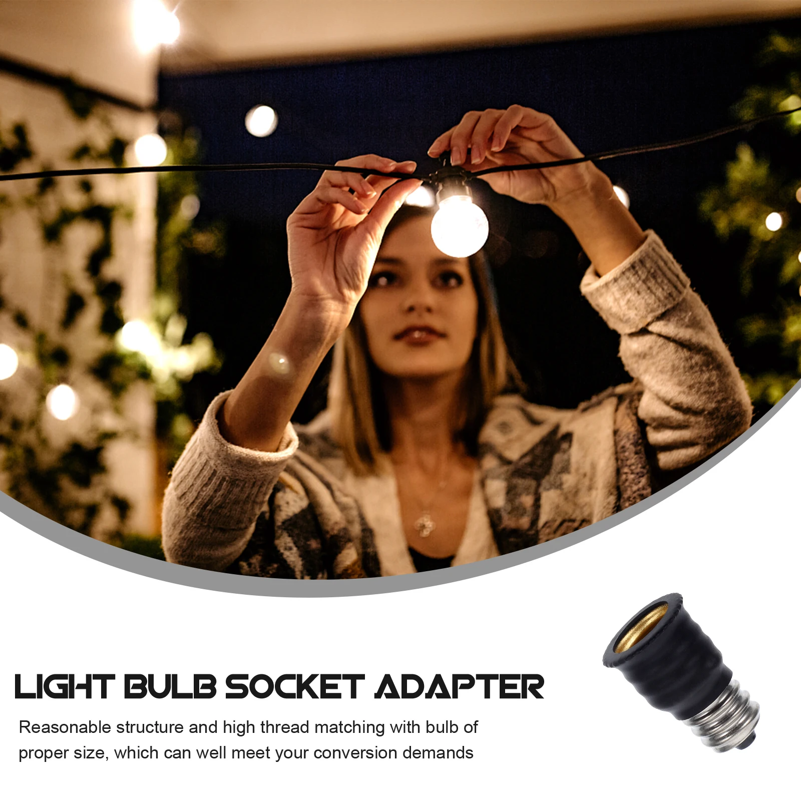 

15pcs E12 to E14 Adapter White Light Sensor Socket Converter Bulb Base Replacement Efficient Safe Easy Install Garages