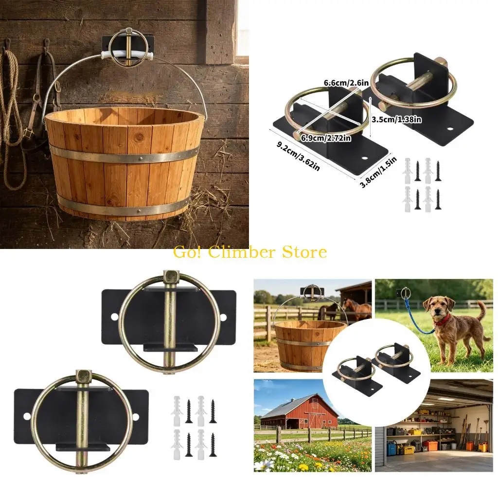 q84c-2-パックヘビータイプスチール飼料バケットハンガー安定した納屋家畜の給餌用