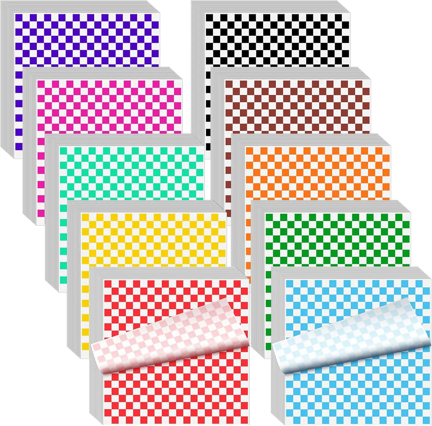 

2000 листов квадратной бумаги для гастрономов, листы сухой клетчатой подводки для гастрономов, безопасная одноразовая вощеная бумага, вкладыши для корзины для еды в микроволновой печи