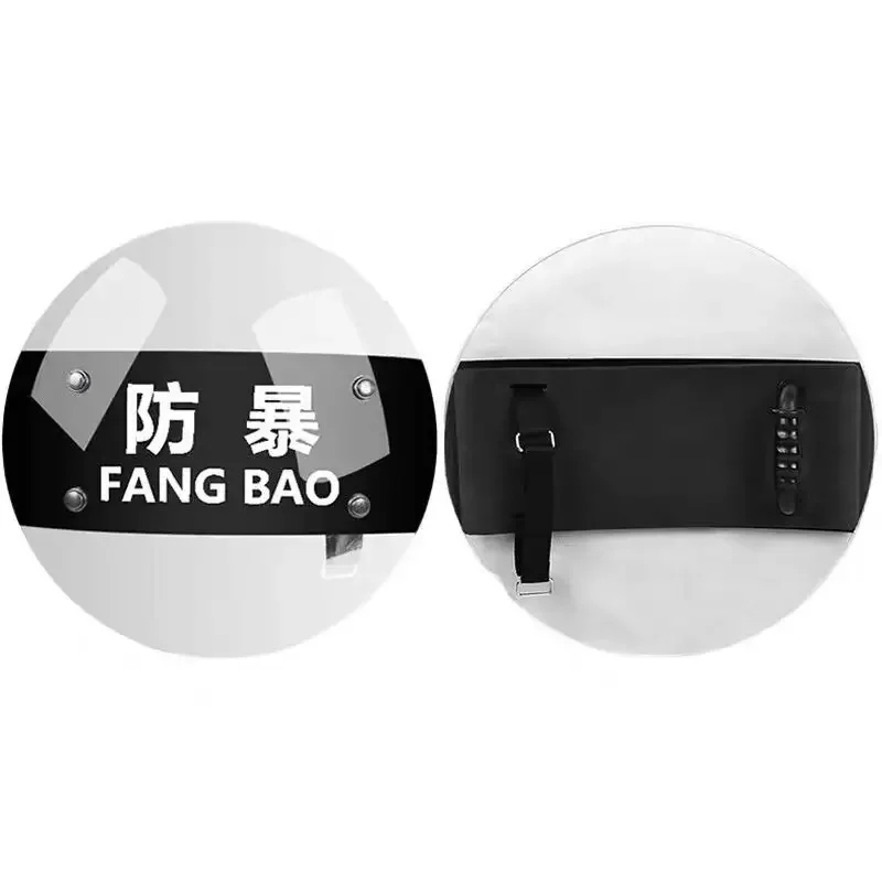 Round Riot Shield Handheld Transparent PC Protective Shield 550x550x3mm