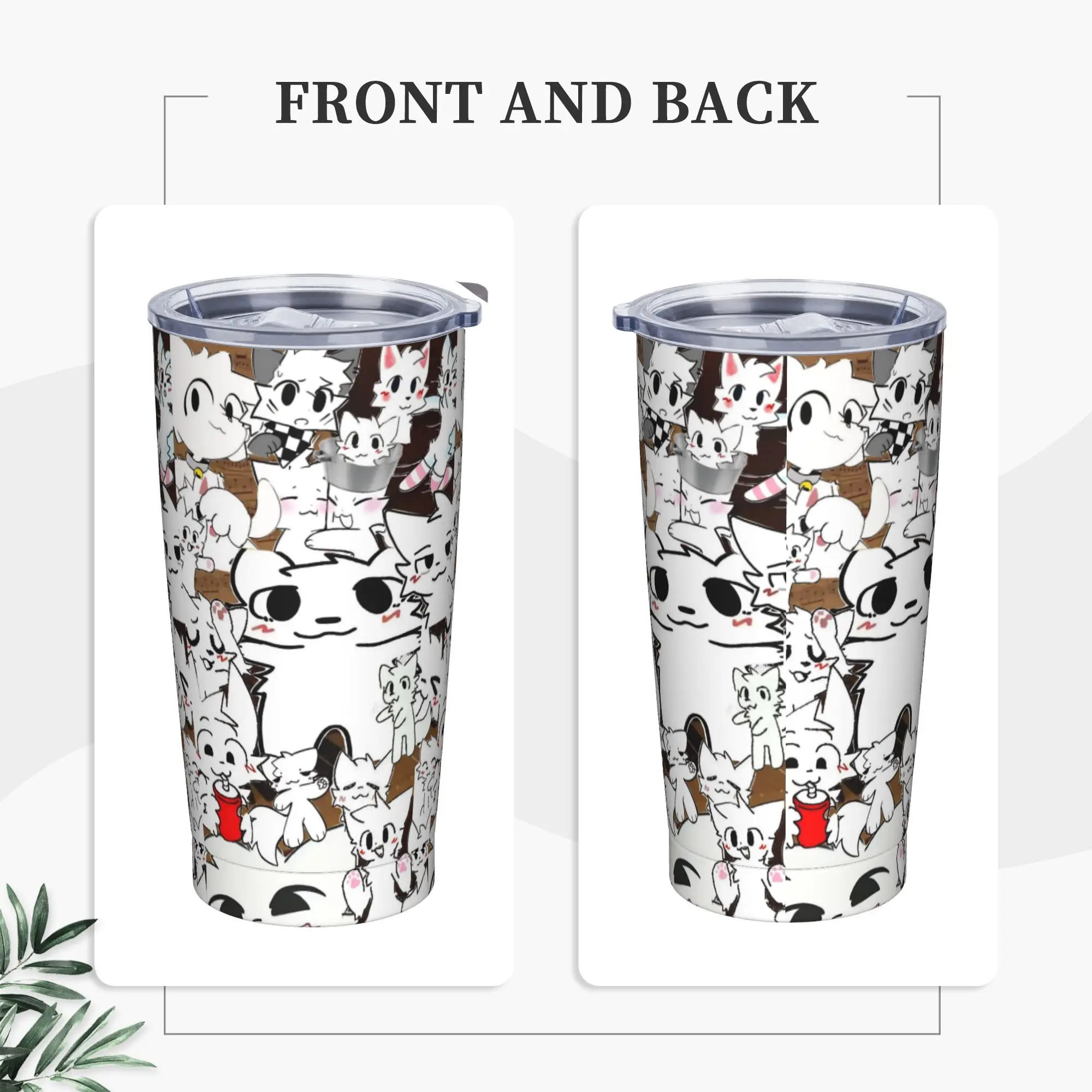 Boykissers Silly Cat Tumbler Vacuum Insulated Furry Coffee Cups Stainless Steel Travel Outdoor Mugs Hot Cold Drink, 20oz