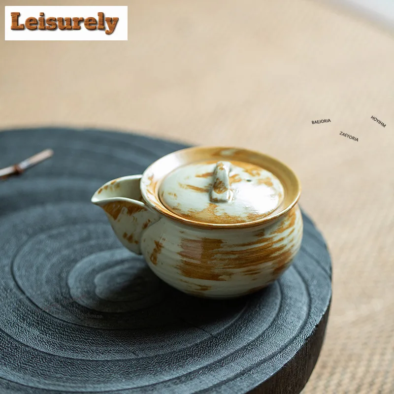 HOYIHM 155ml Wabi Sabi Style Teapot Ancient Tea Infuser Pot Household Tea Making Kettle With Strainer Tea Teaware Collection Cha