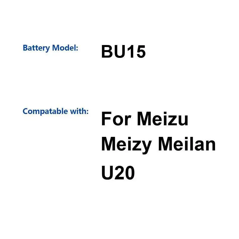 

Mobile Phone Battery Good Low-Temperature Performance 3260Mah BU15 For Meizu Meilan U20