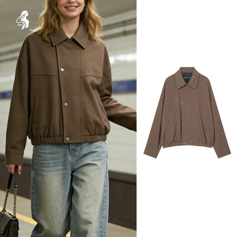 Casual Pendler Pilot Jacke Für Frauen Kerb Einreiher Zipper Lose Herbst Winter Mantel Frauen Winter Mäntel Trafizaran