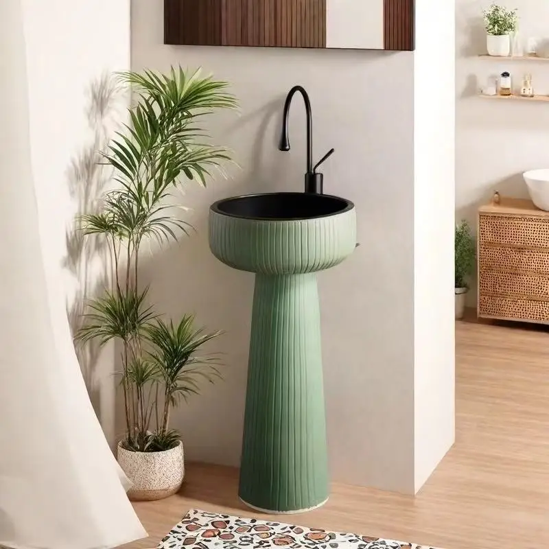 Column type washbasin, bathroom, retro washbasin, outdoor courtyard washbasin, column basin integrated floor garden