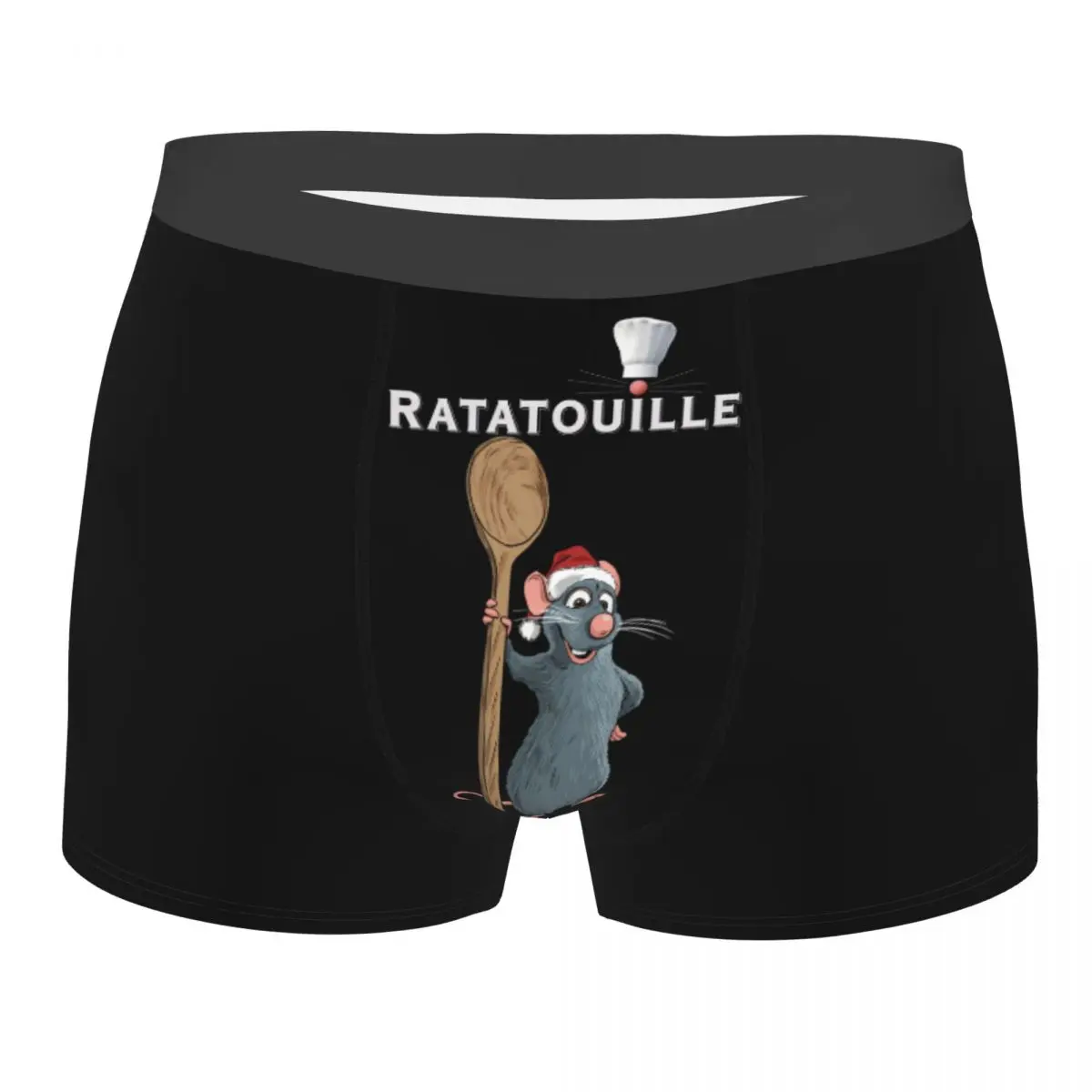 

Рождественское нижнее белье Remy From Ratatouille на заказ, мужские забавные трусы-боксеры с принтом, шорты, дышащие трусы