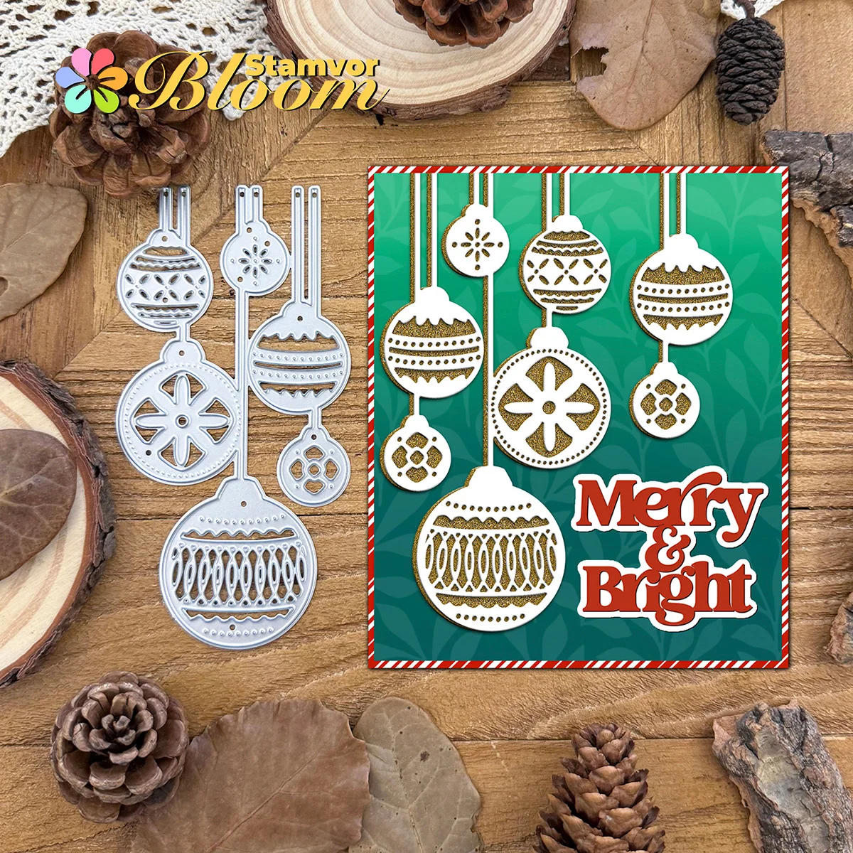 Original schöne hängende Weihnachtsglocken Rand Metall Stanzformen Scrapbooking dekorative Prägung