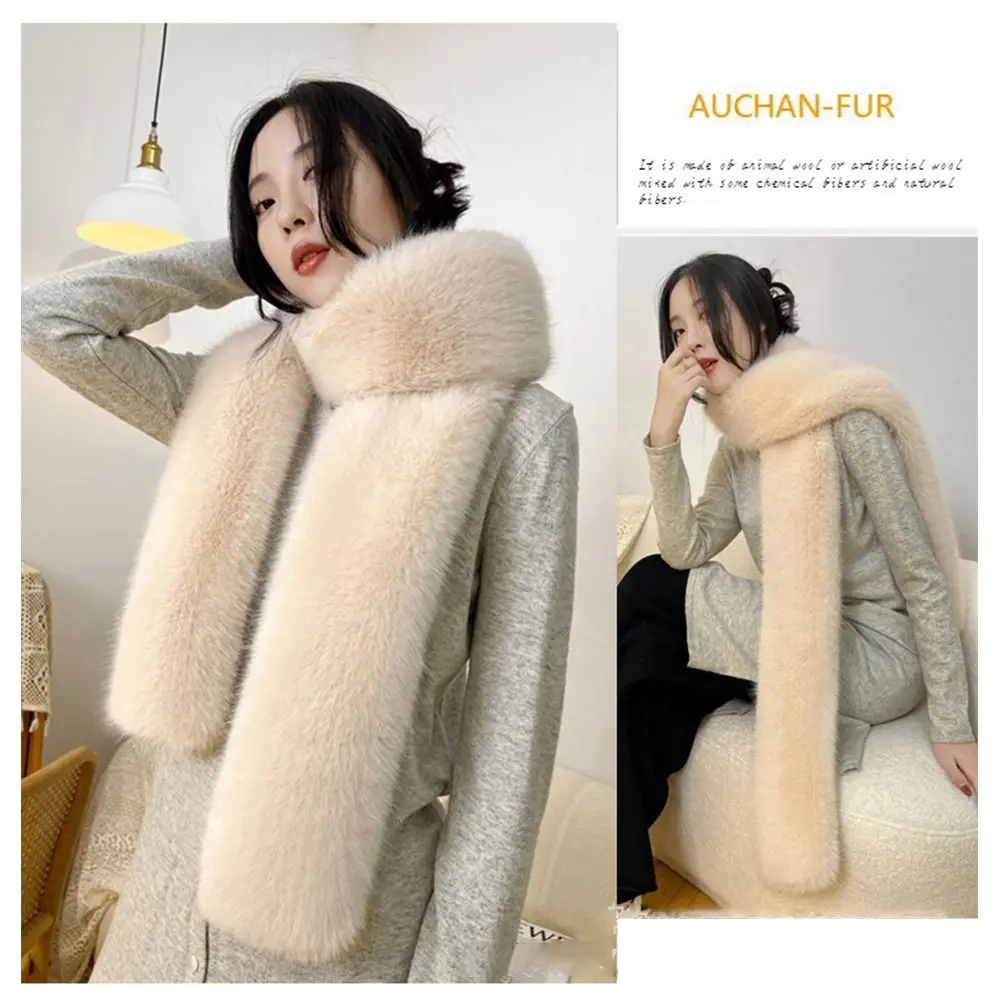 

Fur Decor 6 Colors 180cm Fake Fur Long Scarf Thicked Vintage Luxury Wraps Shawl Fluffy Plush Neck Warmer Muffler Outdoor