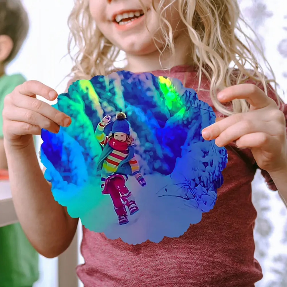 20Sheets Holographic Paper Stickers A4 Multi-Use DIY Scrapbook Decals Colorful Waterproof Craft Film for Cups Cars Gifts