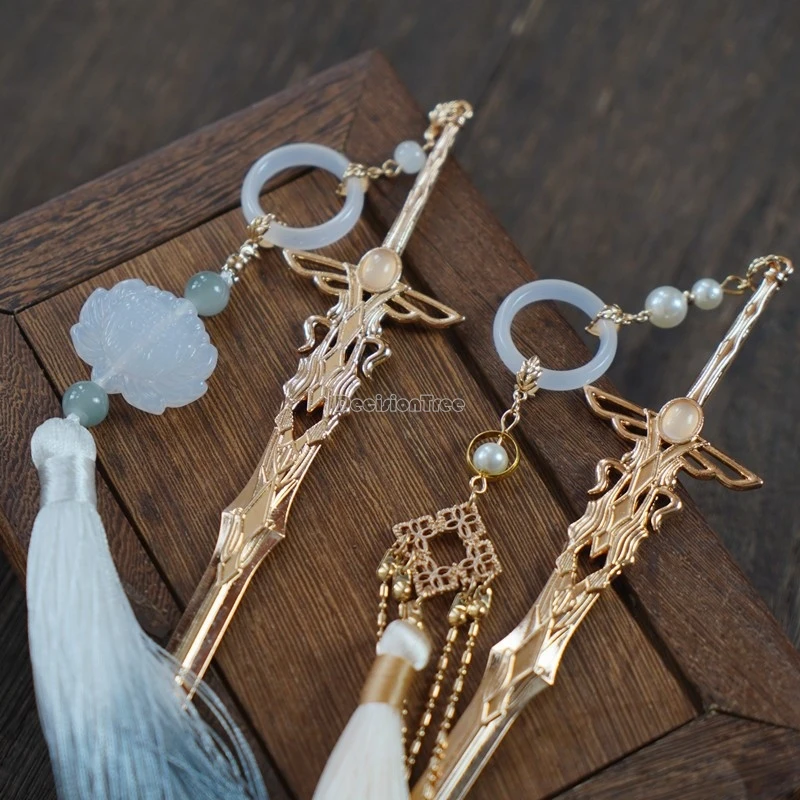 2026 new original double-sided sword-shaped hanfu hairpin headdress Chinese ancient style retro hair headwear Hanfu accessories