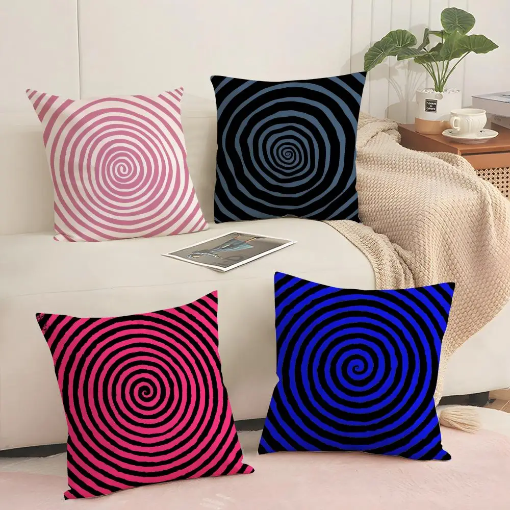 Hallucinatory vortex Cushion Cover Soft Short Plush Pillow Cover Smooth Cozy Texture Aesthetic Cushion Case Home Decor