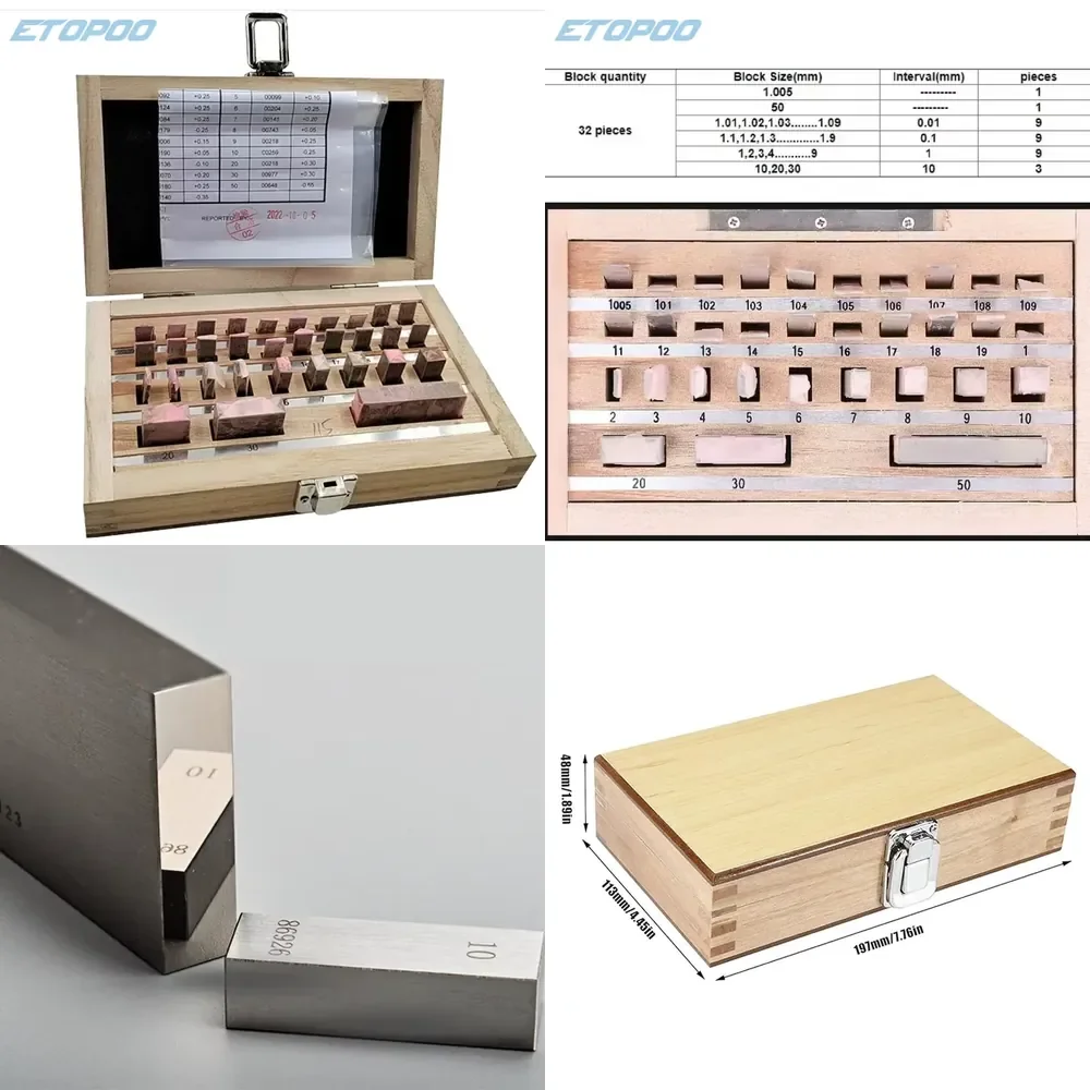 

High Quality 0 Grade 32pcs Block Gauge Set in Wooden Case High Accuracy Calibration Standard for Machining/Industrial Use