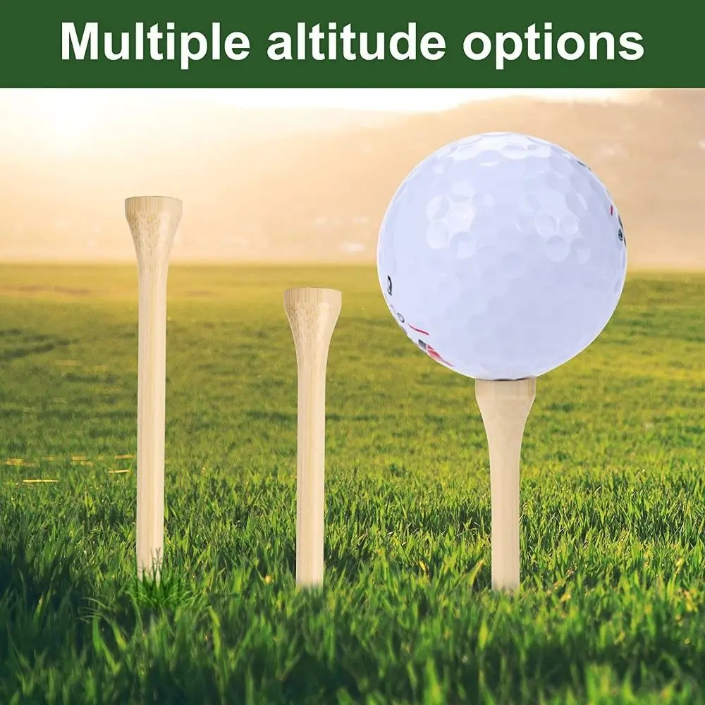 100Pcs Bamboo Golf Pins Stronger 42mm 54mm 70mm 83mm Replaceable Golf Tees Sturdy Biodegradable Golf Holder Spike Outdoor