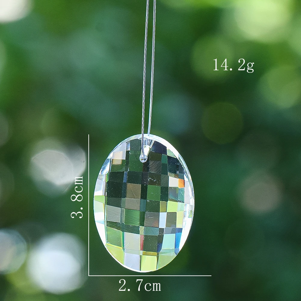 Ciondolo prisma di cristallo ovale trasparente 30mm 38mm Uovo di vetro sfaccettato Suncatcher Fascino appeso Lampadario Decorazioni per finestre Accessori fai da te