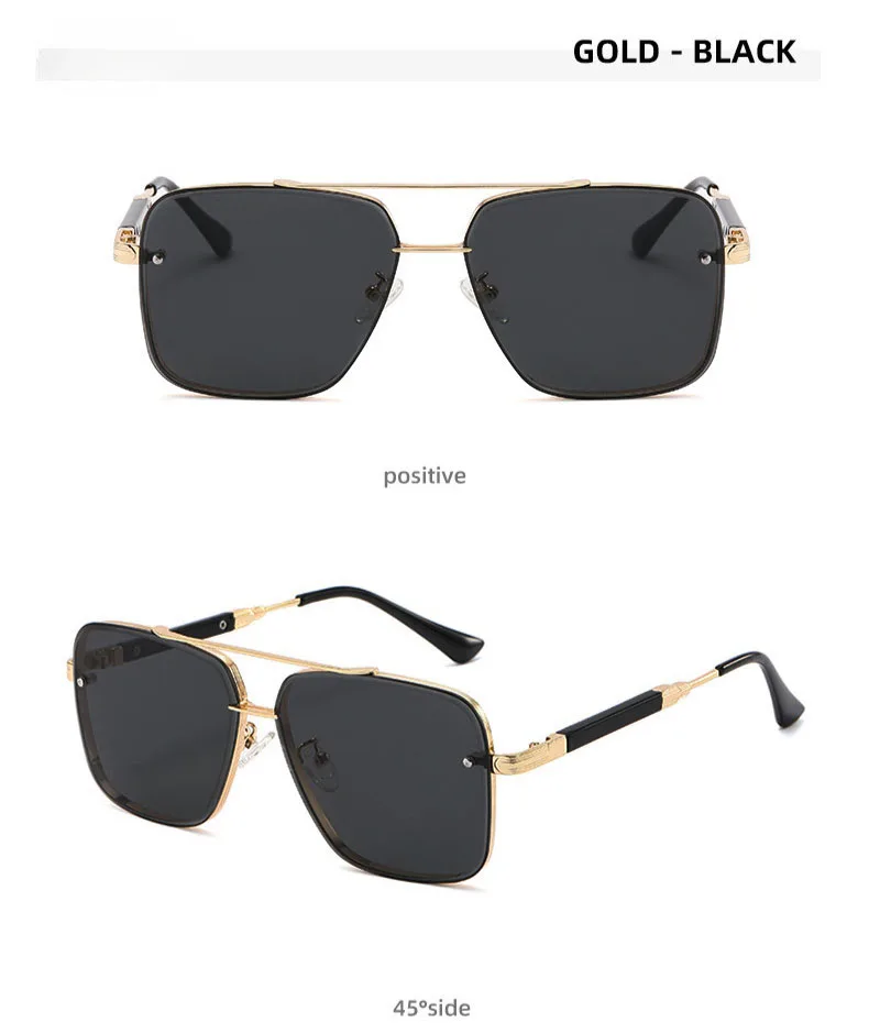 Quadratische Sonnenbrille für Männer 2024, Vintage-Mode, Brille, Luxus-Retro-Sonnenbrille, Damen, trendige Urlaubs-Sonnenbrille, Gafas De Sol Hombre – Detail 12