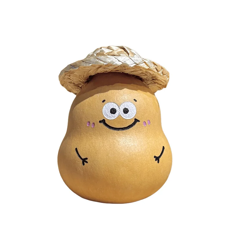 Natural Cute Mini Gourd Pendant Ornament Handheld Playable Decor for Good Luck Gifts