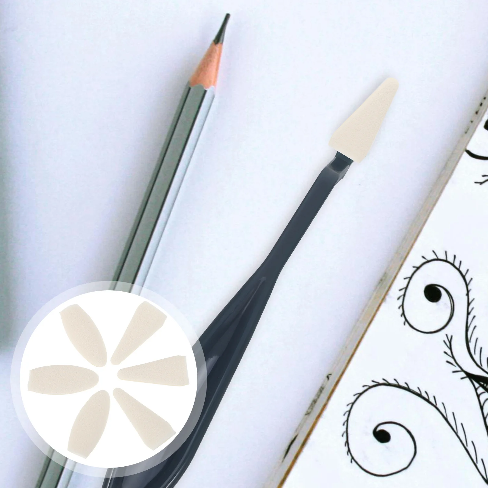 

40Pcs Sketch Wipe Replacement Sponge Heads Drawing Eraser for Art Students Sketching Shading Correcting Mistakes Drawing Tools